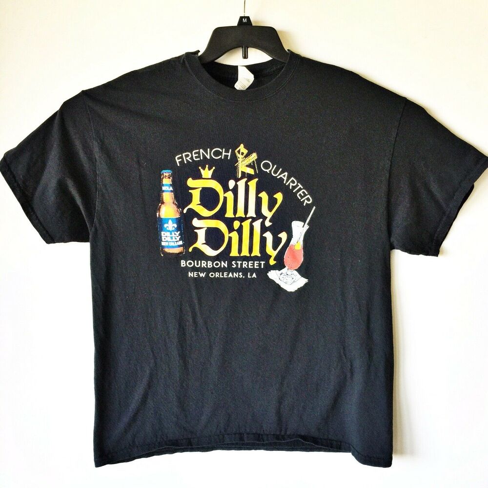 Dilly Dilly T Shirt BLack French Quarter Bourbon Street Graphic Tee Extra Large